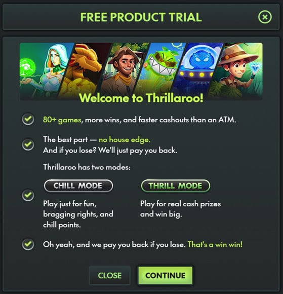 Thrillaroo Play Modes
