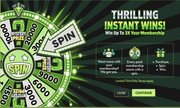 Thrillaroo Wheel Bonus