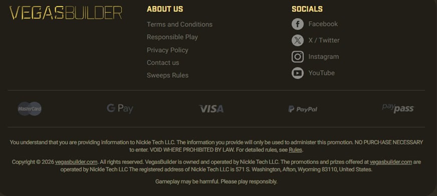VegasBuilder Footer