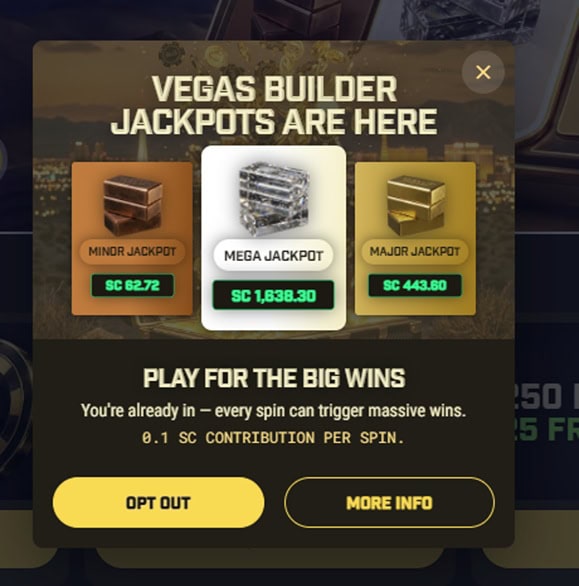 VegasBuilder Jackpots