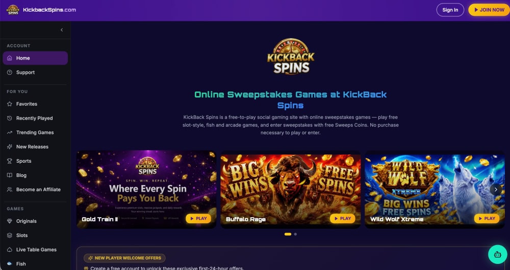 KickBack Spins homepage
