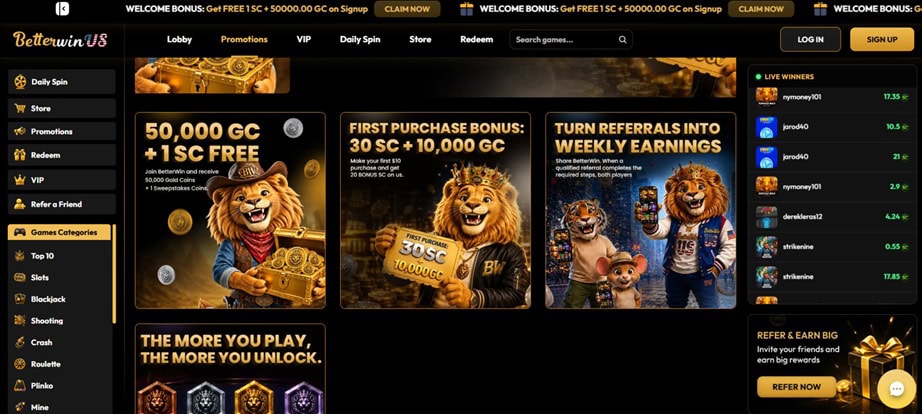 BetterWin.us Bonuses
