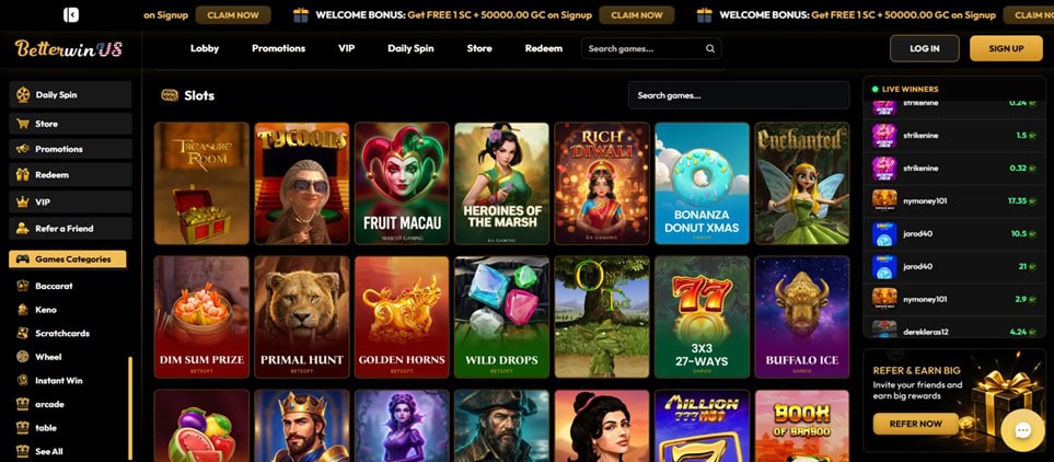 BetterWin.us Games