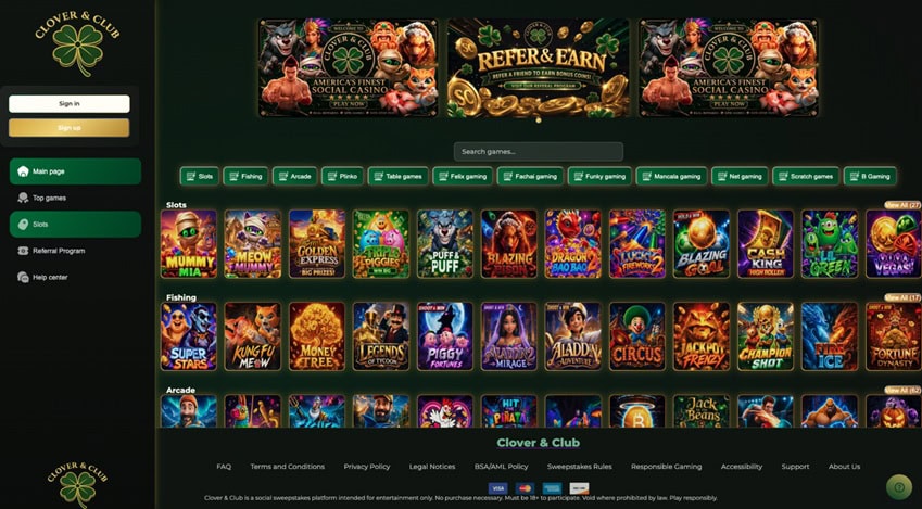 Clover & Club Homepage