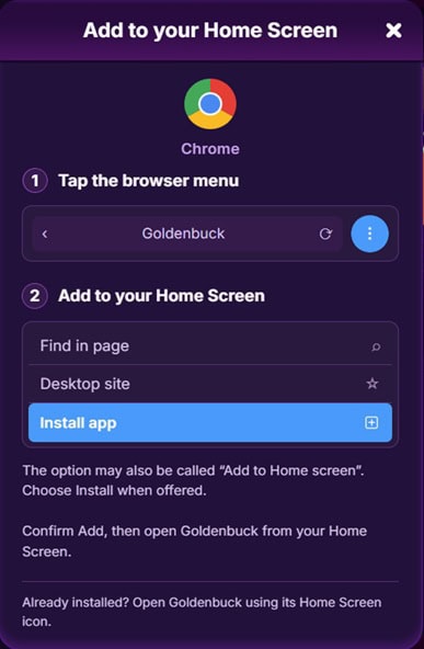 GoldenBuck App