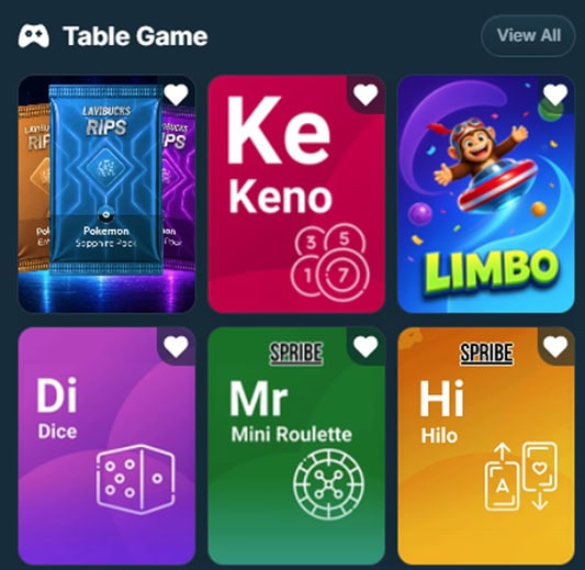 GoldenBuck Table Games
