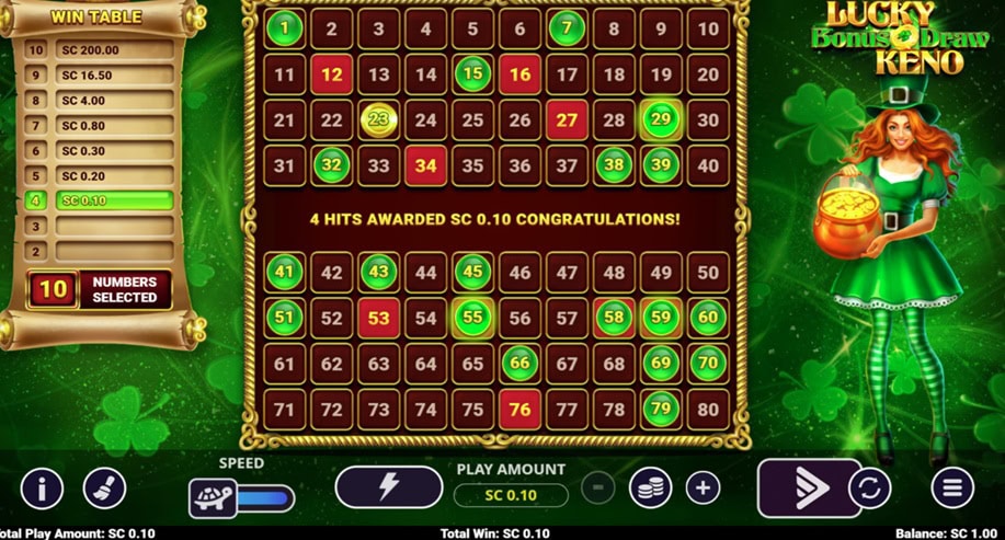 Lucky Bonus Draw Keno