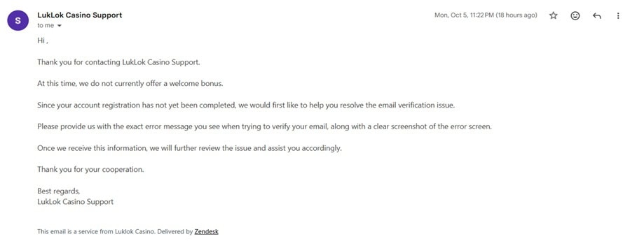 LukLok Support Bonus