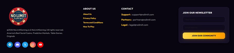 NoLimitGaming Footer