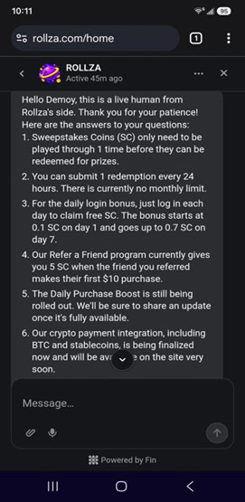 Rollza Live Chat