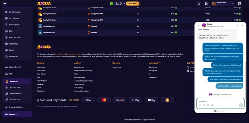 Rollza Support