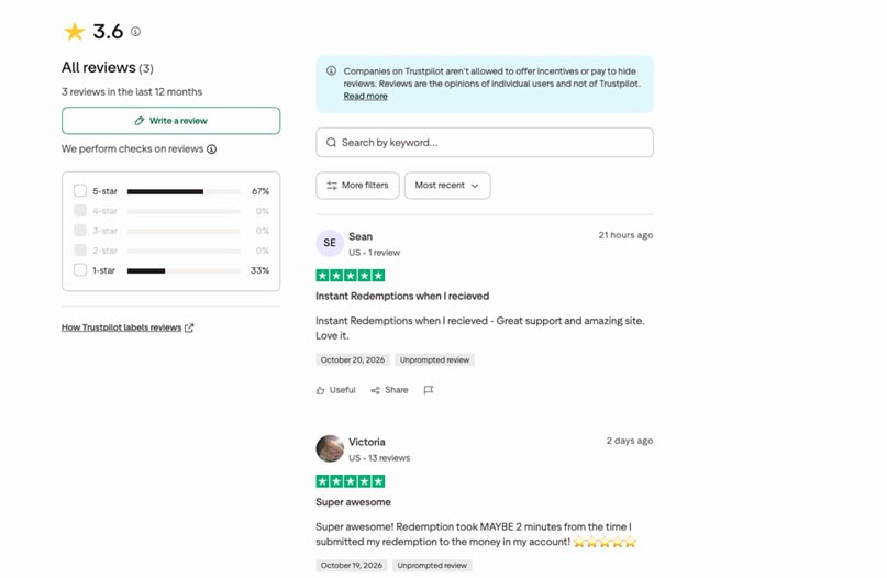 Rollza Trustpilot