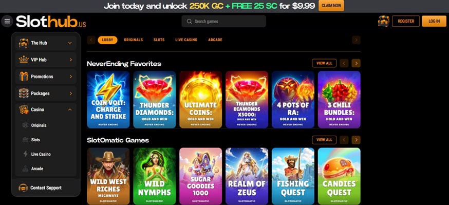 Slothub.us Homepage