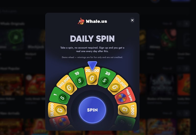 Whale.us Daily Spin