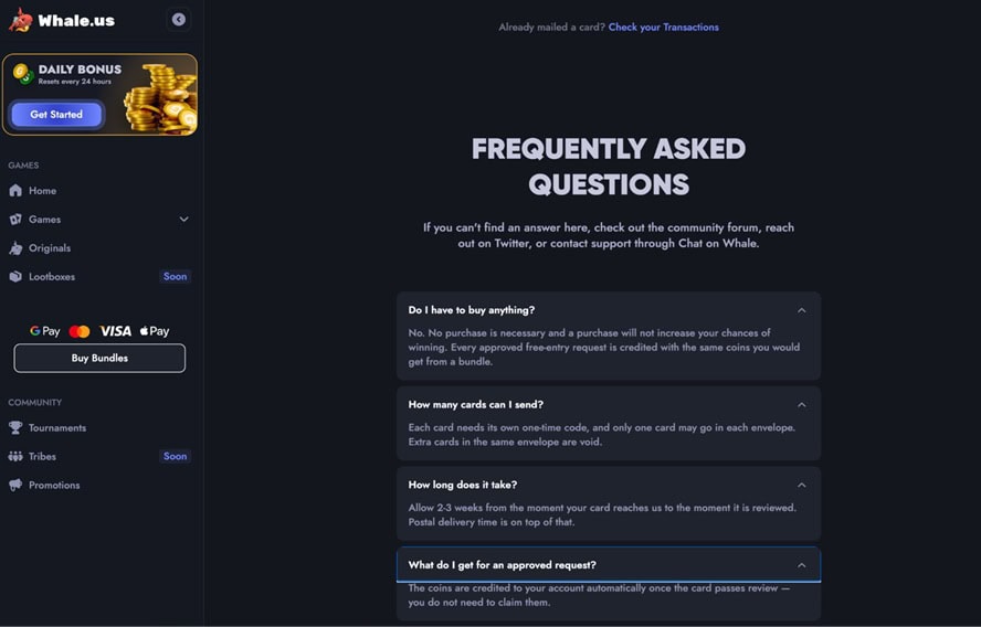 Whale.us FAQs