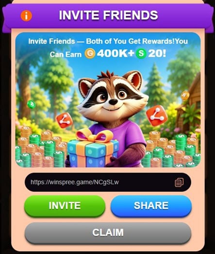 WinSpree Referral Bonus